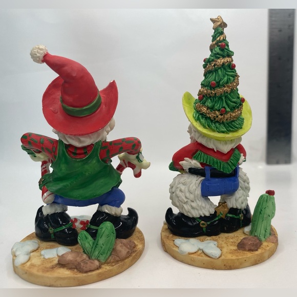 2- Vintage Cute Western Cowboy Santa Clause Figurines. Enesco Corporation - Picture 4 of 7